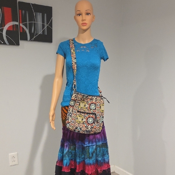 Vera Bradley Handbags - Vera Bradley Black and Orange Floral Crossbody Bag